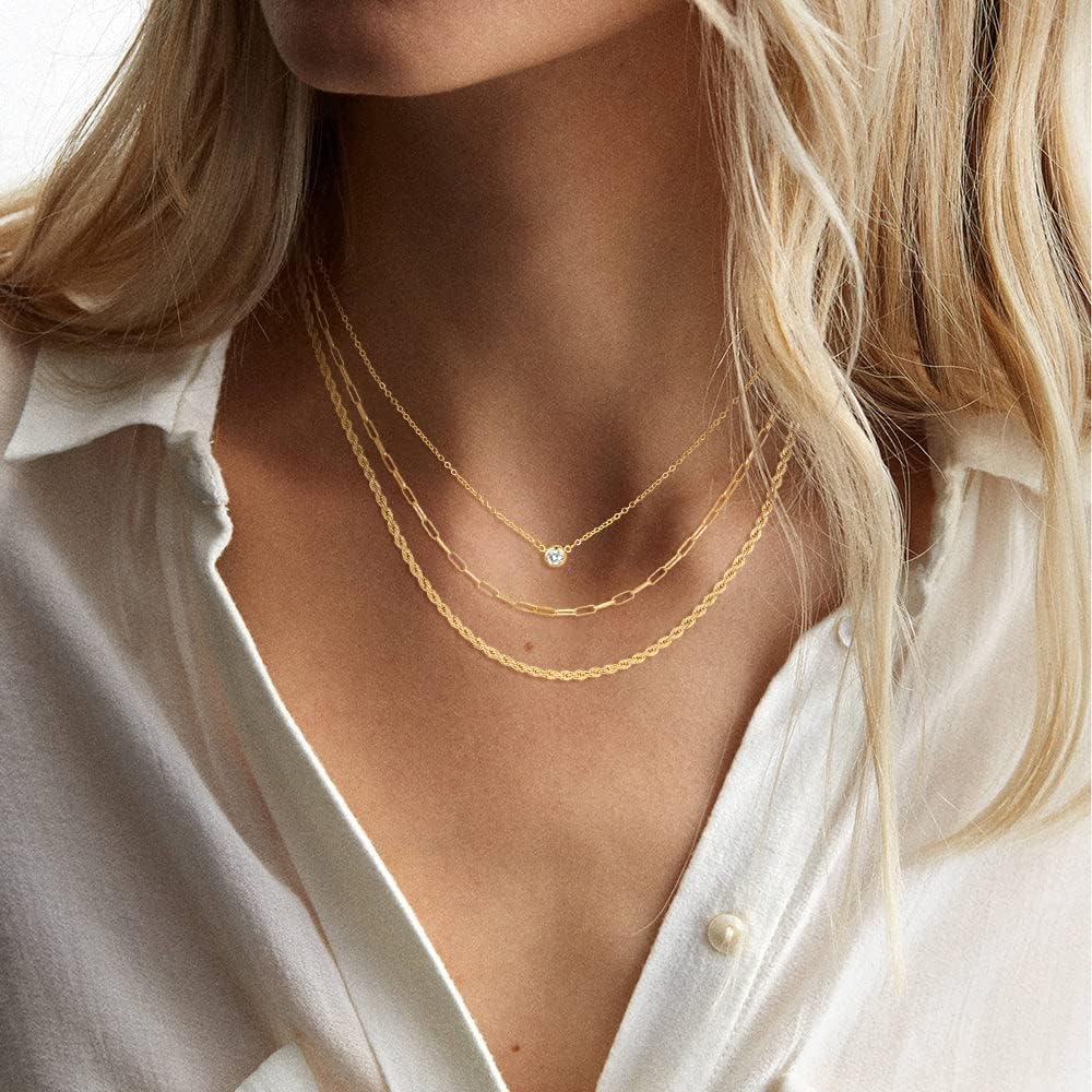 Detalle 2 de CHESKY Layered Chain Necklace, 14K Gold-Plated Brass