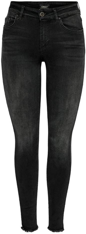 Detalle de ONLY Women's Skinny Jeans, Black Denim, 27W / 34L