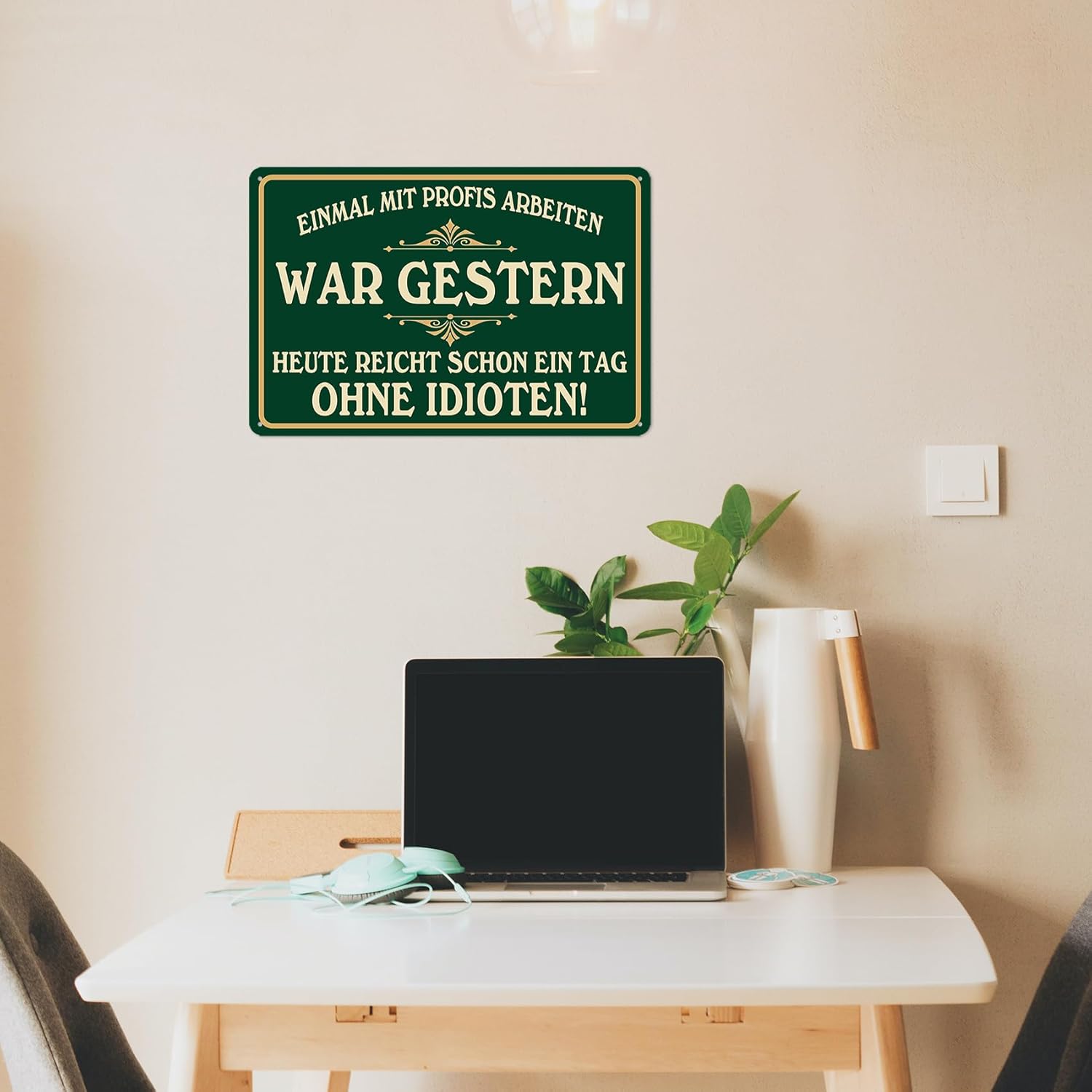 Detalle 2 de Sprüche Schild Blech 20x30 cm – Metallschild mit Sprüchen