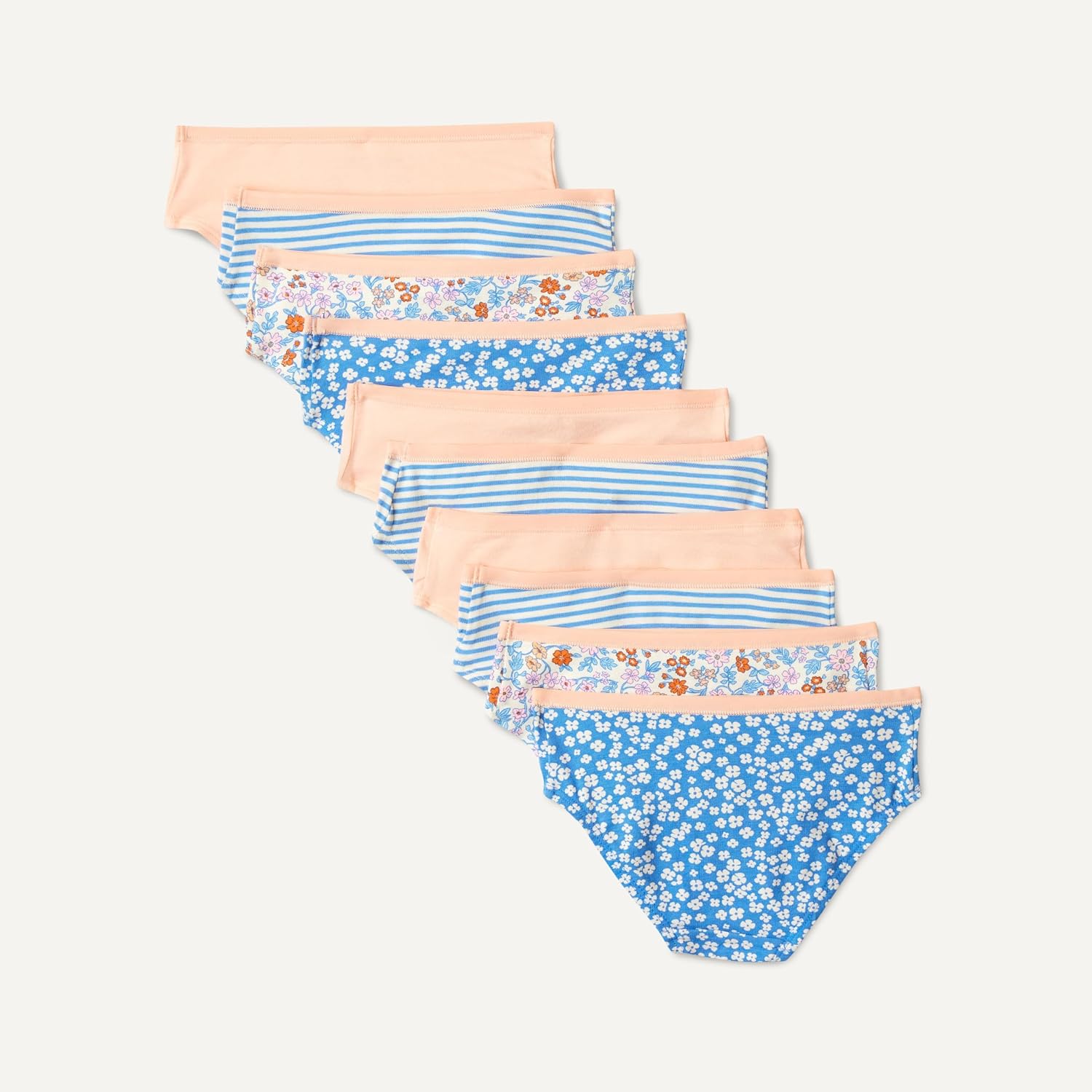 Detalle de Amazon Essentials Girl's Cotton Jersey Bikini Pants – Mid-Rise, breathable cotton blend