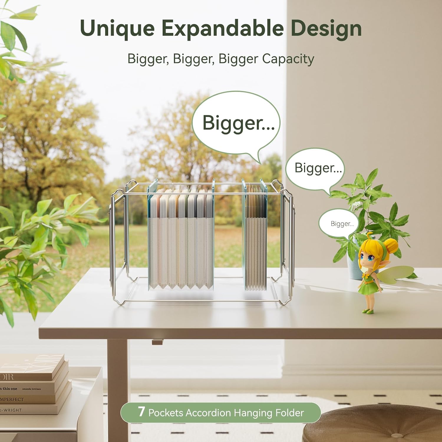 Detalle de EcoStash Letter-MHF-3set-PBY Wheat Straw Hanging File Folders, 3 Colors