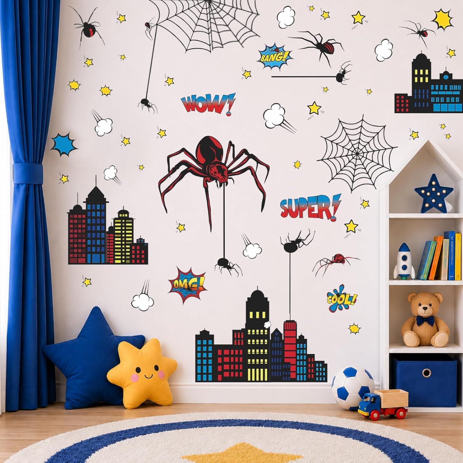 Detalle de Spider Wall Decals, 96-Piece Set