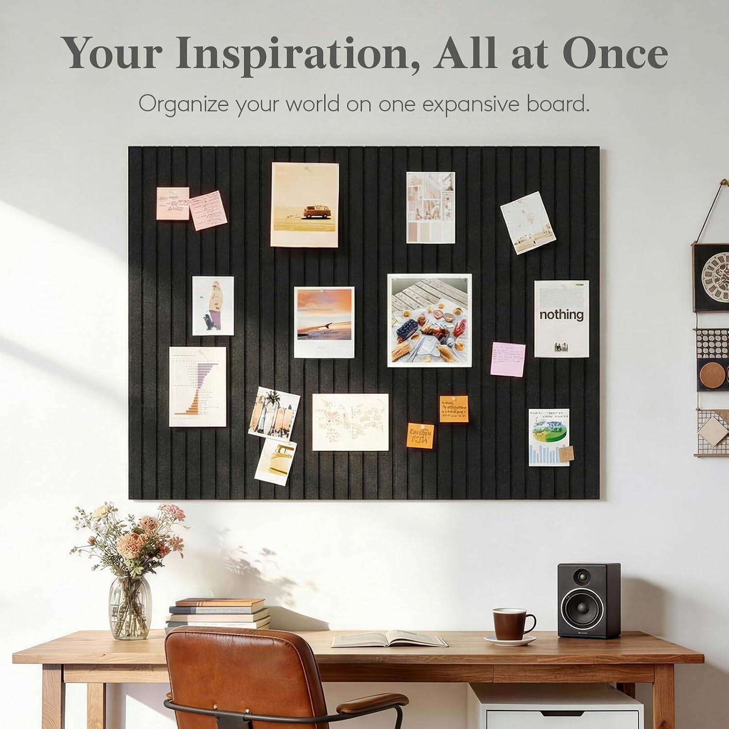 Detalle 2 de Lifewit 25207 48" x 36" Felt Bulletin Board, Oatmeal, 12 Tiles, 50 Pushpins