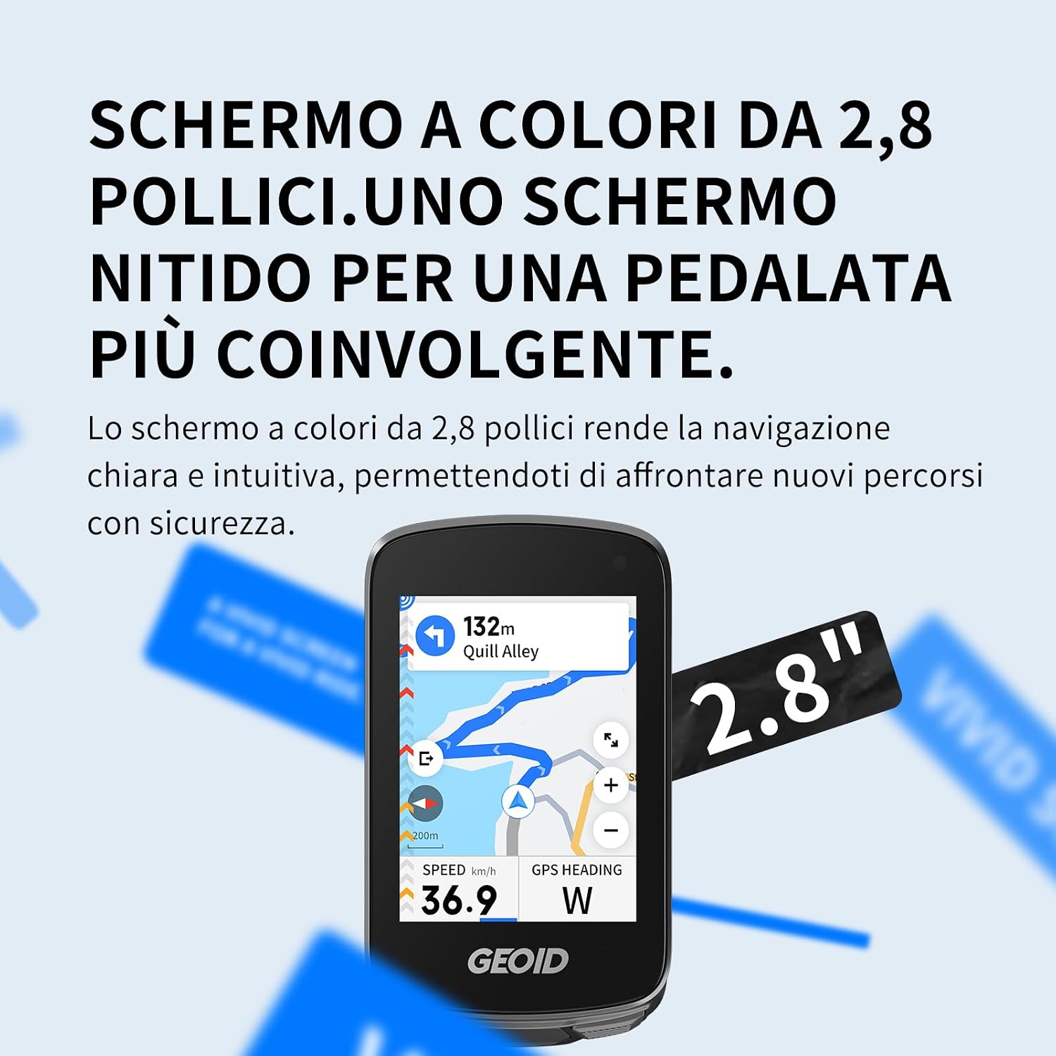 Thumbnail 2 de GEOID CC700 Pro: GPS Ciclocomputer Touchscreen 2,8" con Mappe Complete e Impermeabile IPX7