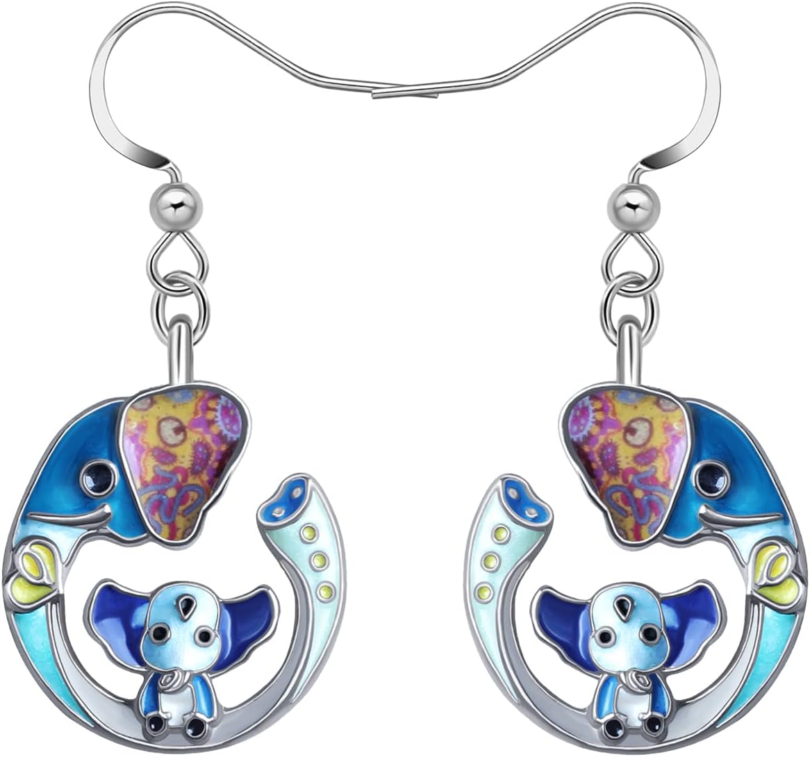 Detalle de Elephant dangle earrings 21 x 16 mm