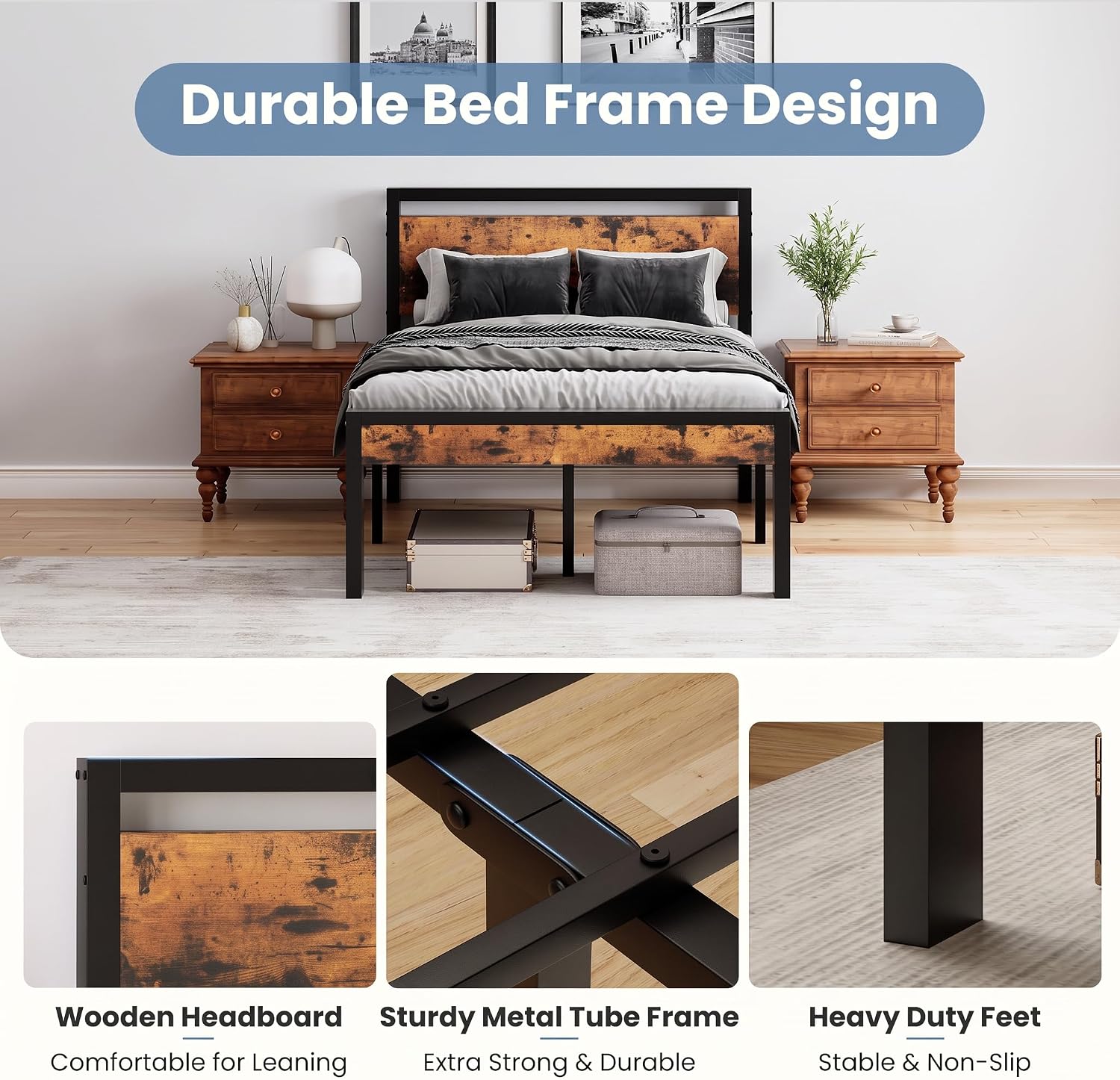 Detalle 2 de Sweetcrispy Queen Bed Frame