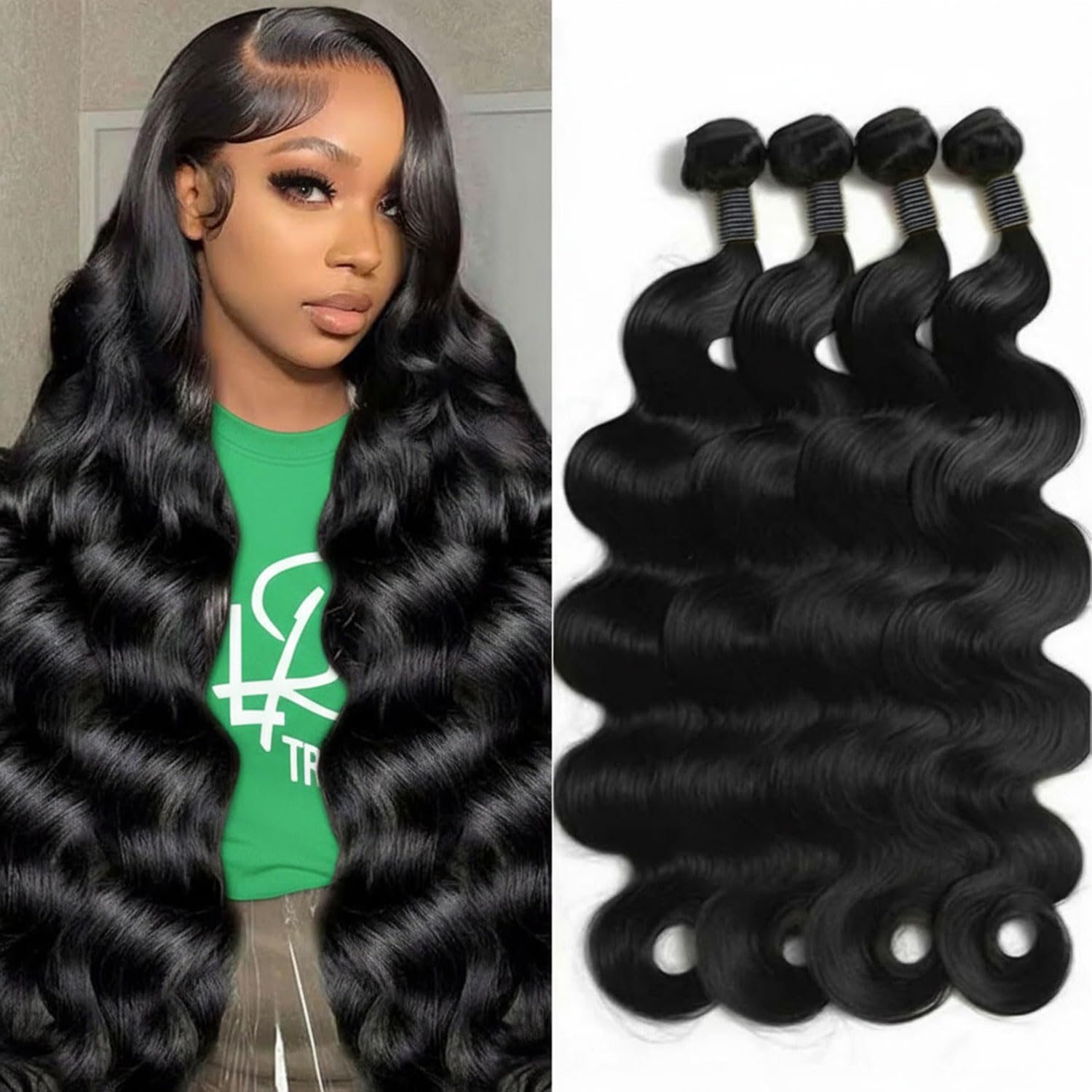 Detalle de Human Hair Body Wave Bundles, 18-Inch