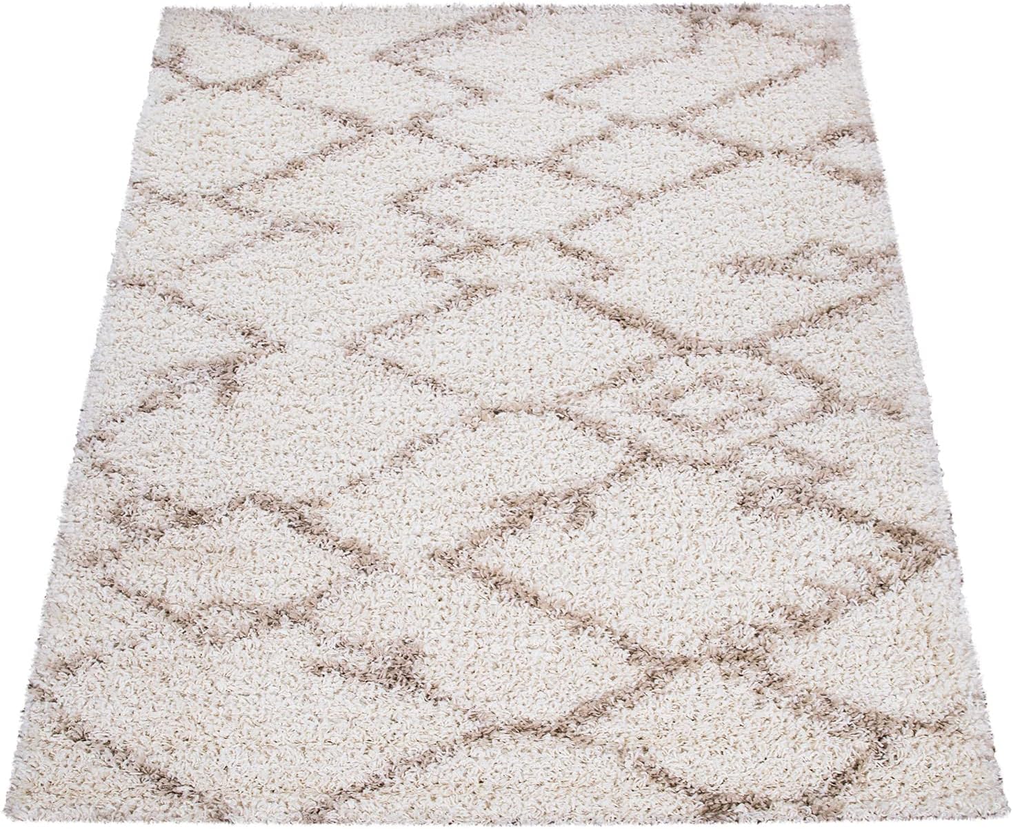 Thumbnail 4 de Paco Home Alfombra Shaggy Crema Beige 80cm Boho Escandinava
