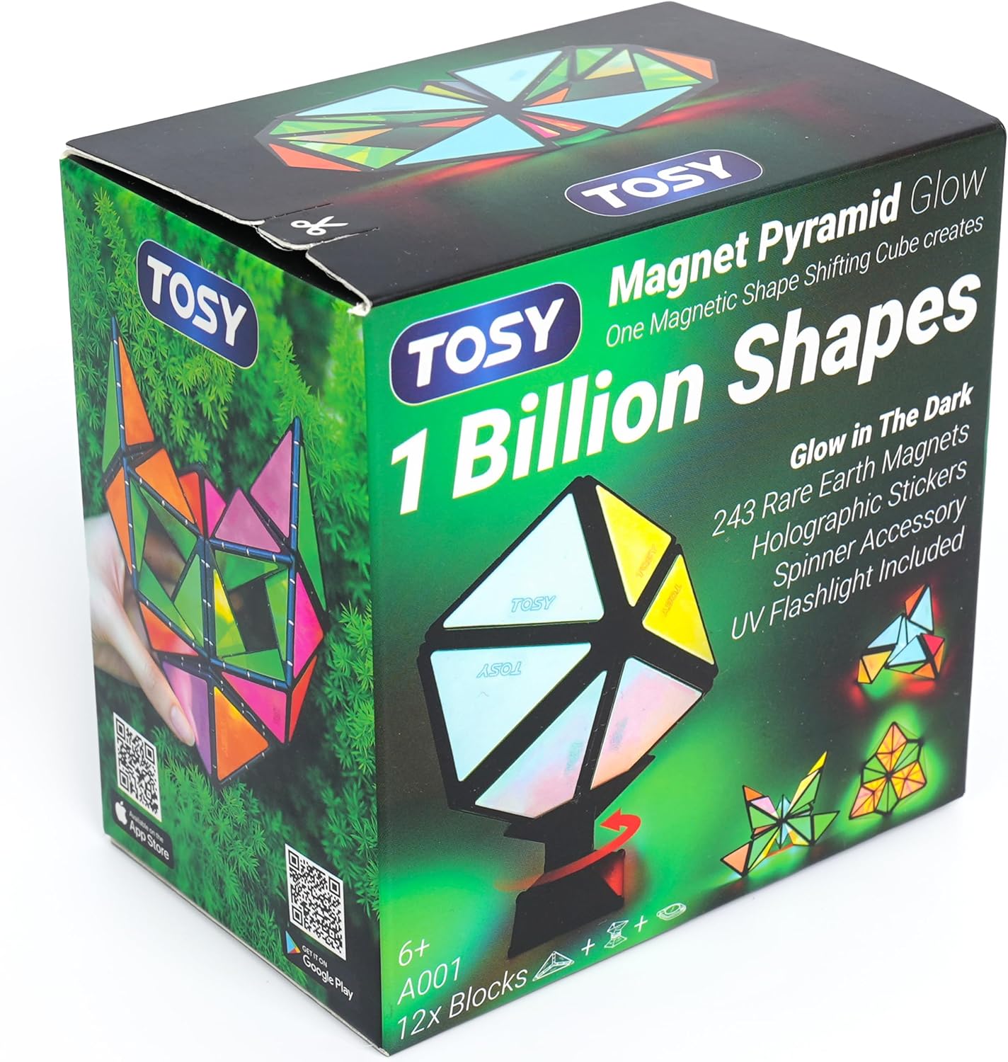 Detalle de TOSY Magnet Pyramid Glow – 12 pièces, 243 aimants