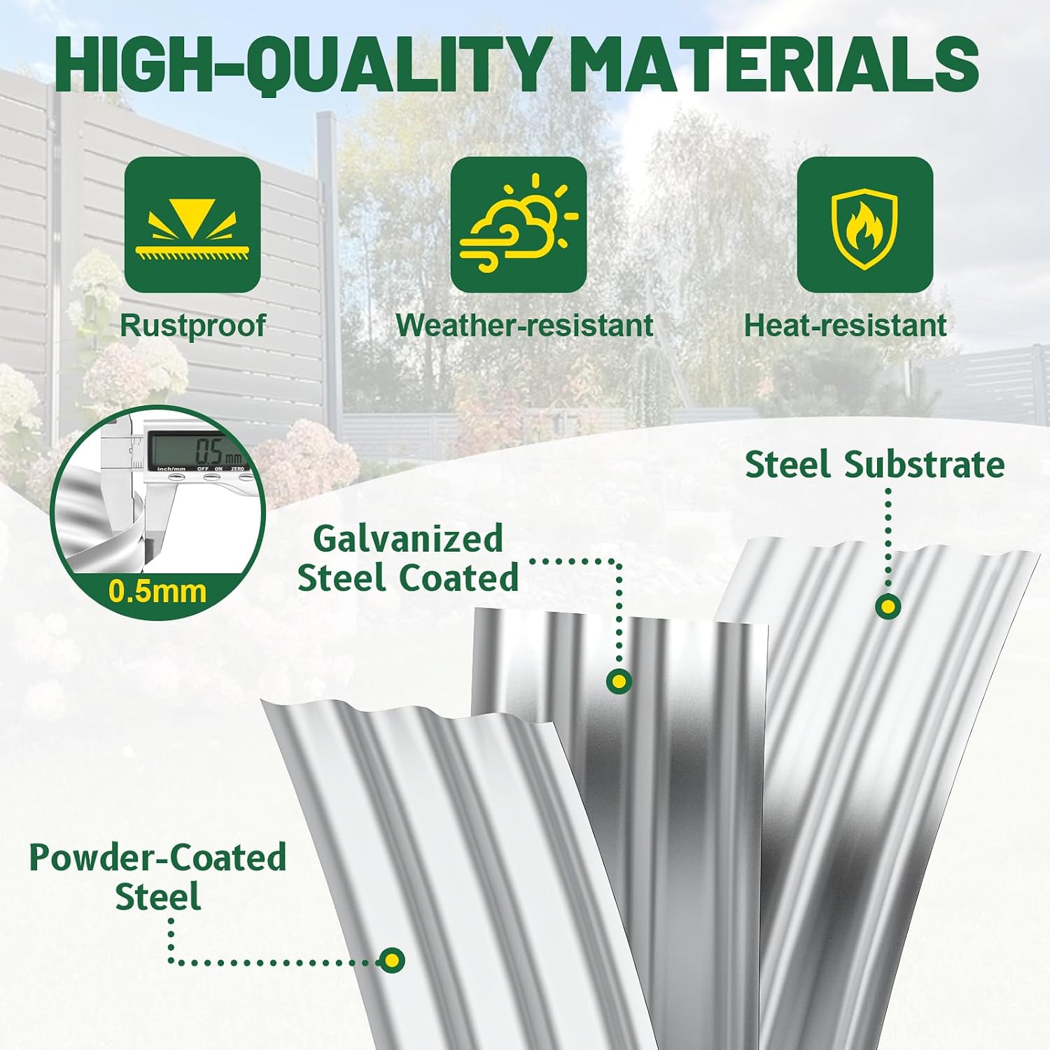 Detalle de Ergohortus TPA0503 Raised Garden Bed Set, 2-Piece Galvanized Steel