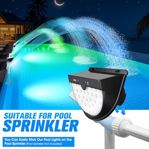 Detalle de PoolLeader 2026 Luces Piscina Solares: Iluminación LED multicolor para piscinas elevadas