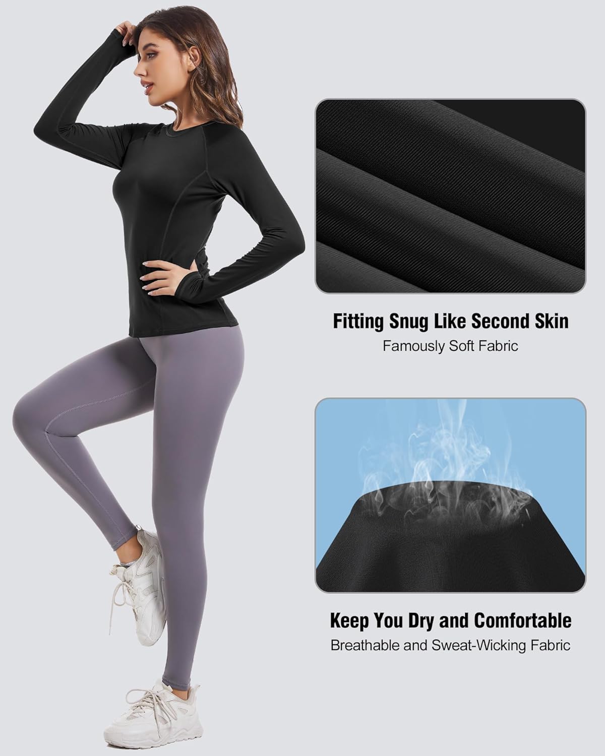 Thumbnail 3 de 4 Pack Women's Compression Long Sleeve Shirts