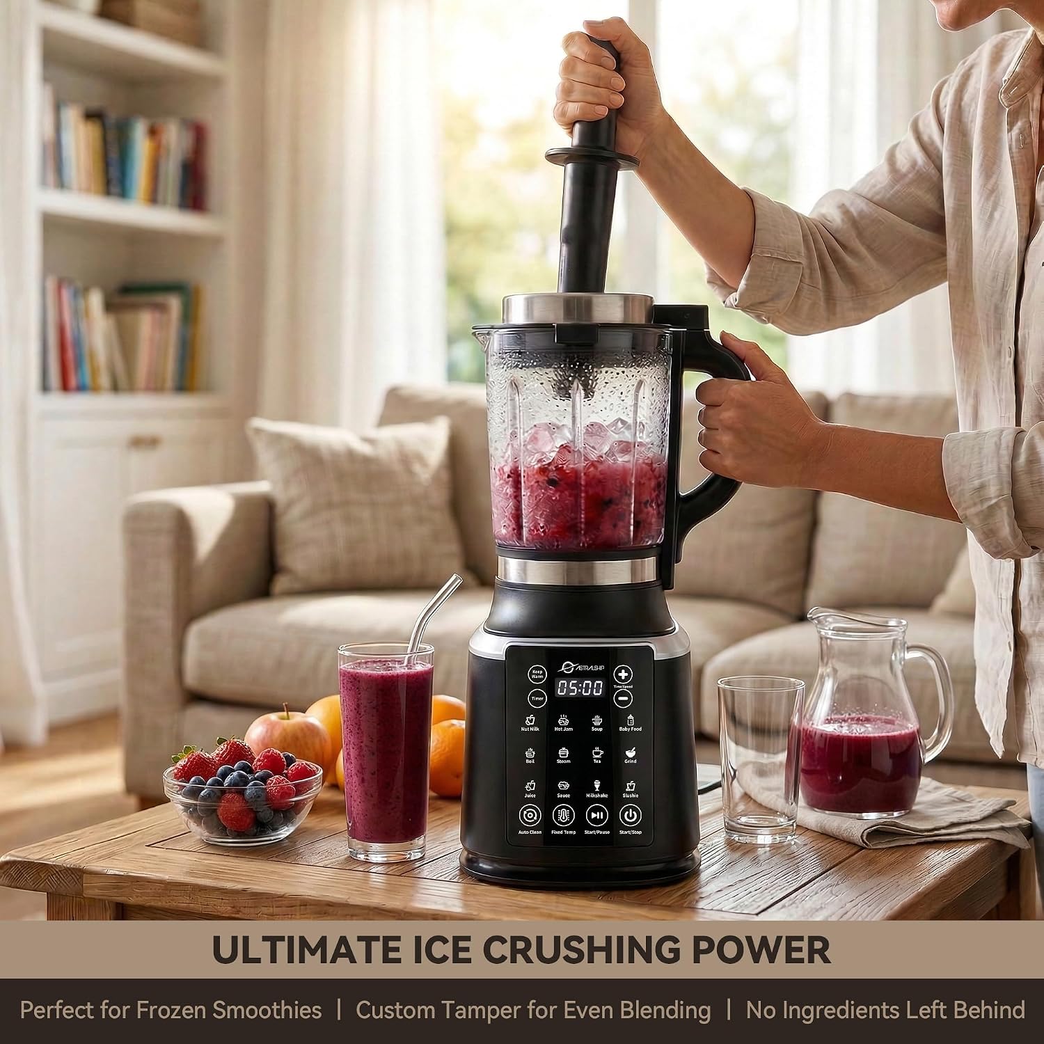Thumbnail 1 de Glass Blenders for Kitchen with Tamper — 1500W, 9 Speeds, 14 Programs