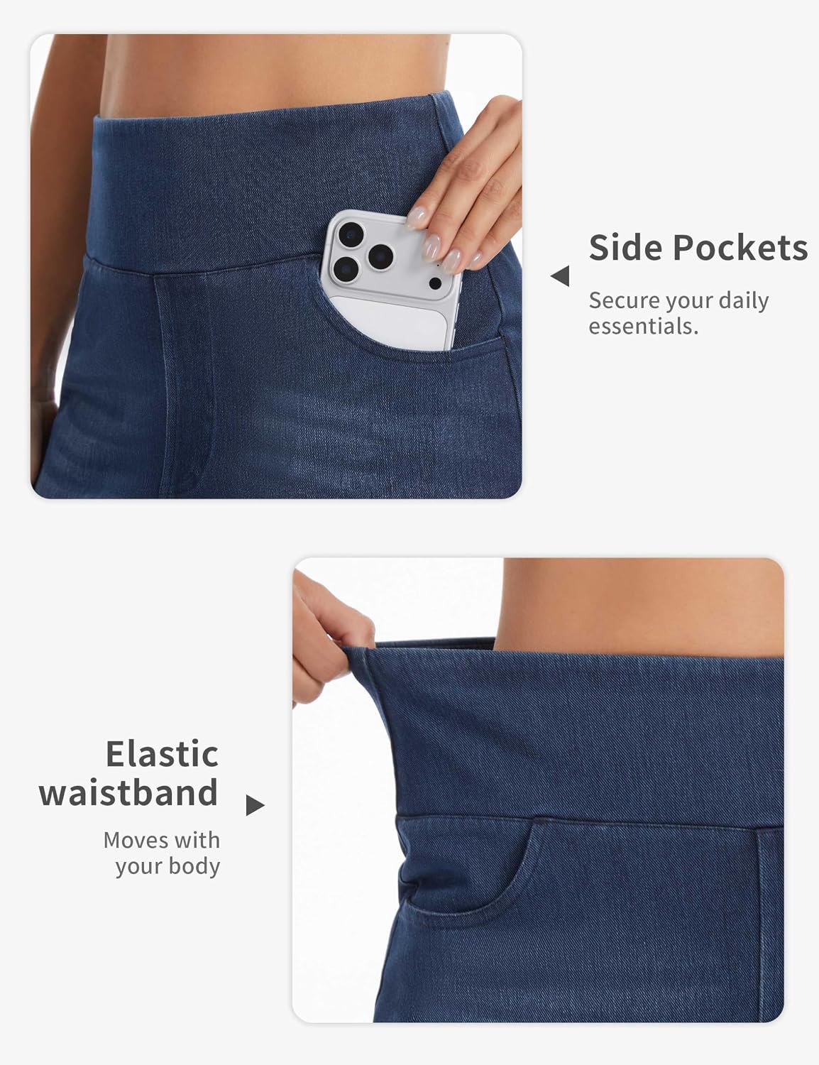 Thumbnail 4 de THE GYM PEOPLE High Waist Pencil Jean Skirt in Stretch Denim with Back Slit
