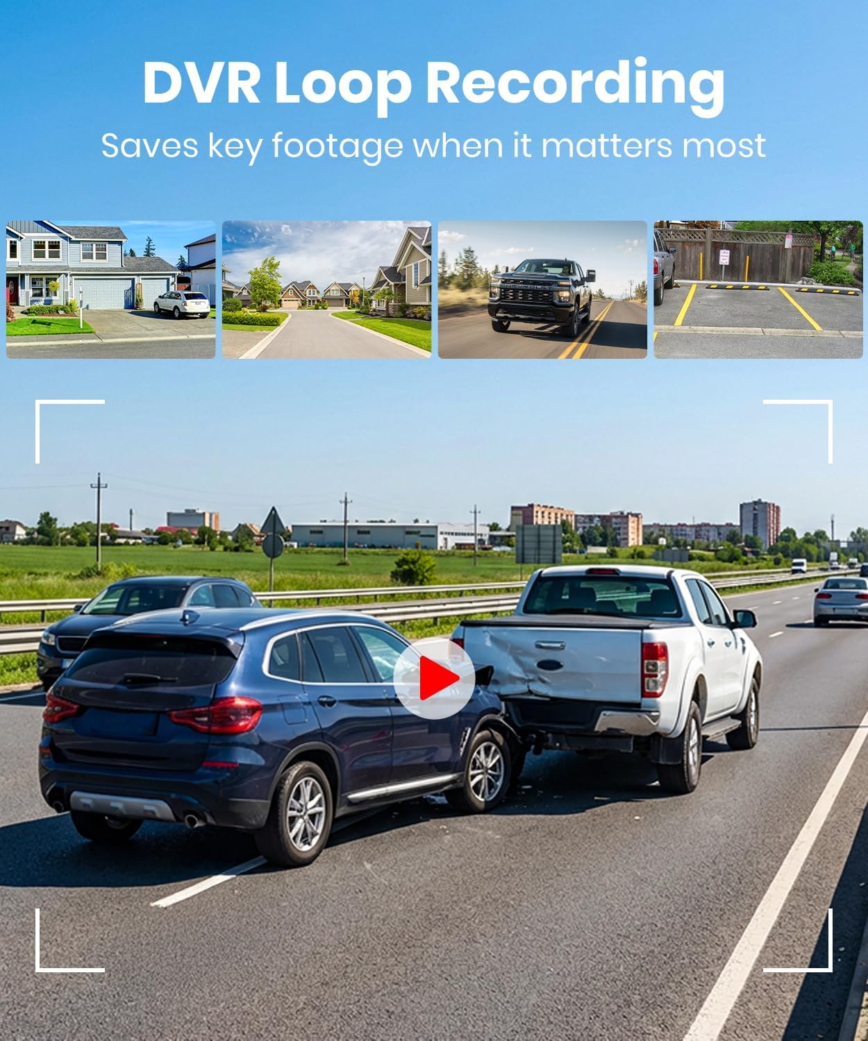 Thumbnail 6 de AUTO-VOX 2 Solar Wireless Reversing Camera Kit — 6'' HD Monitor with Dual Antennas and Split Screen View