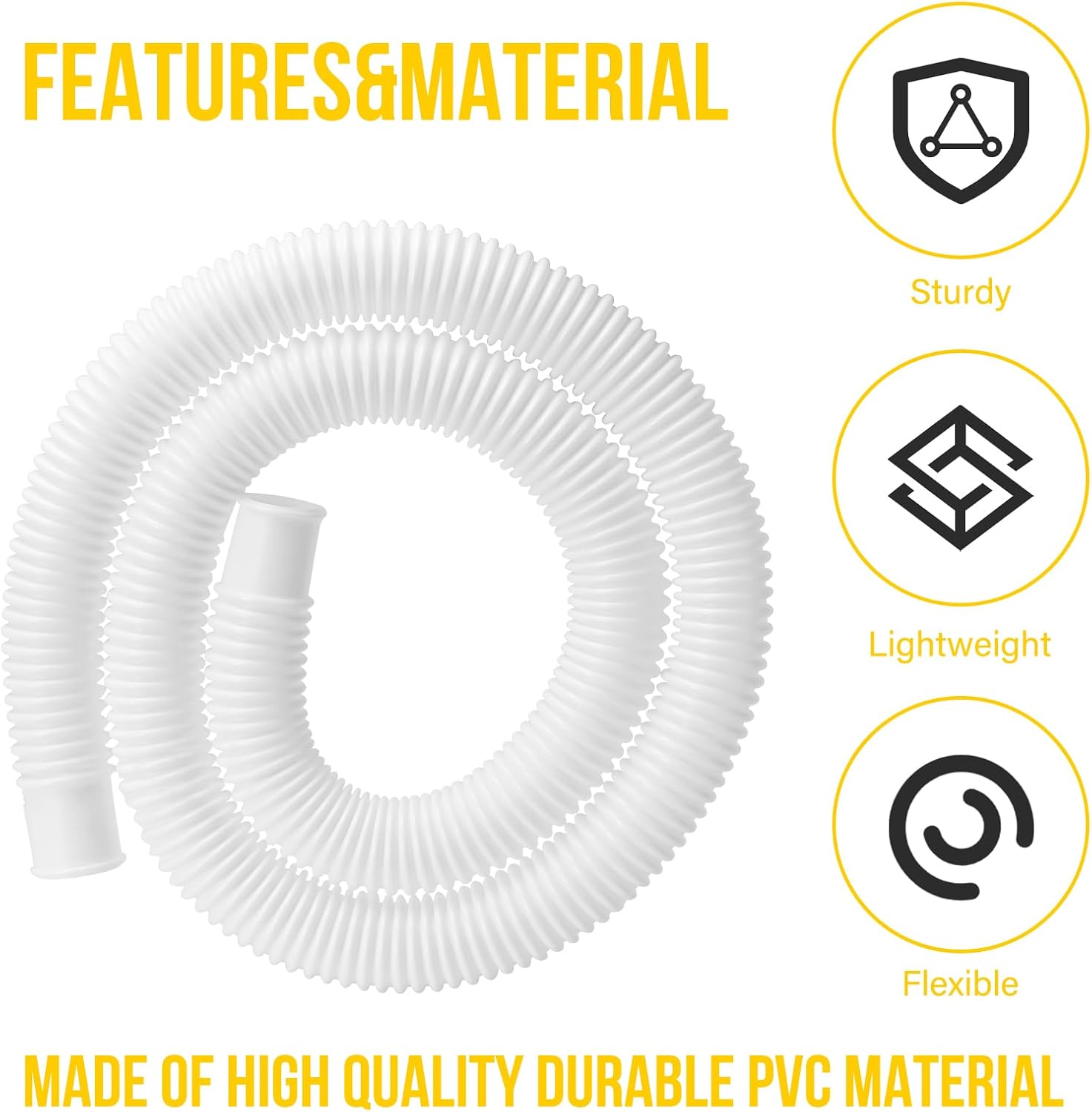 Detalle de KLOLKUTTA Above-Ground Pool Pump Hoses, 59-Inch PE, 2-Pack