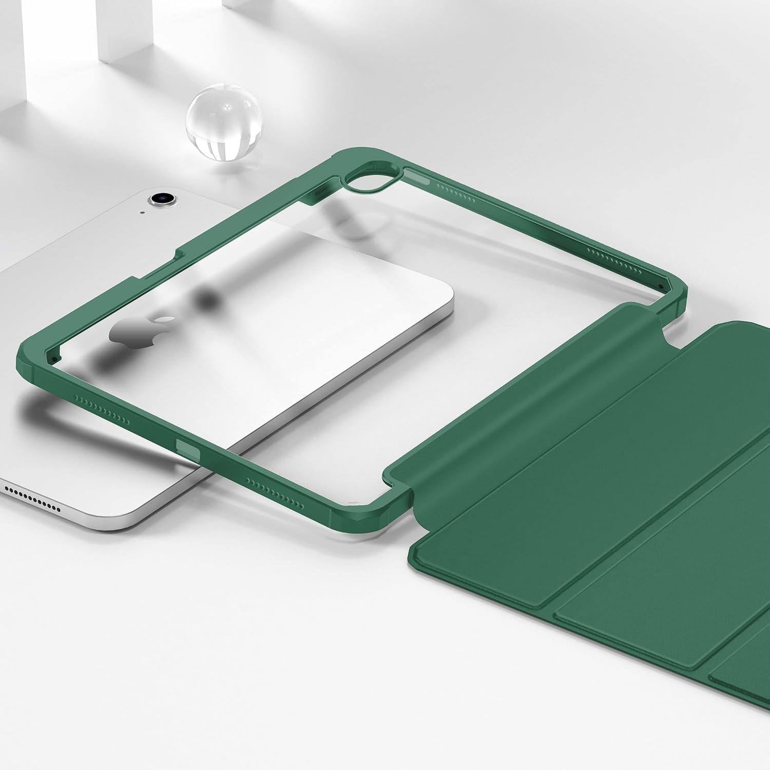 Thumbnail 5 de CACOE Cover compatibile con iPad A16 11a Generazione | Custodia trasparente verde con supporto e porta-penne