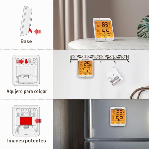 Thumbnail 6 de TempPro ThermoPro TP53: Termómetro e Higrómetro Digital para Interior con Retroiluminación Táctil