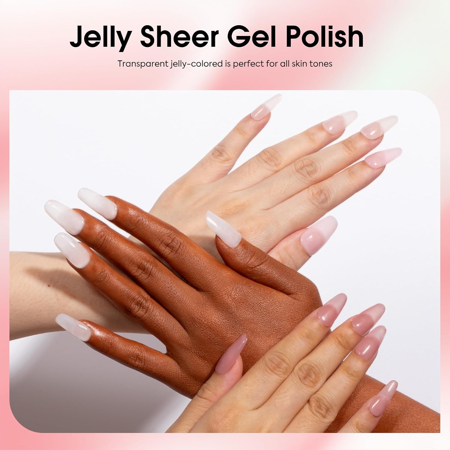Thumbnail 4 de CANNI 6 Colors 9 Ml Sheer Jelly Pink Gel Nail Polish Set