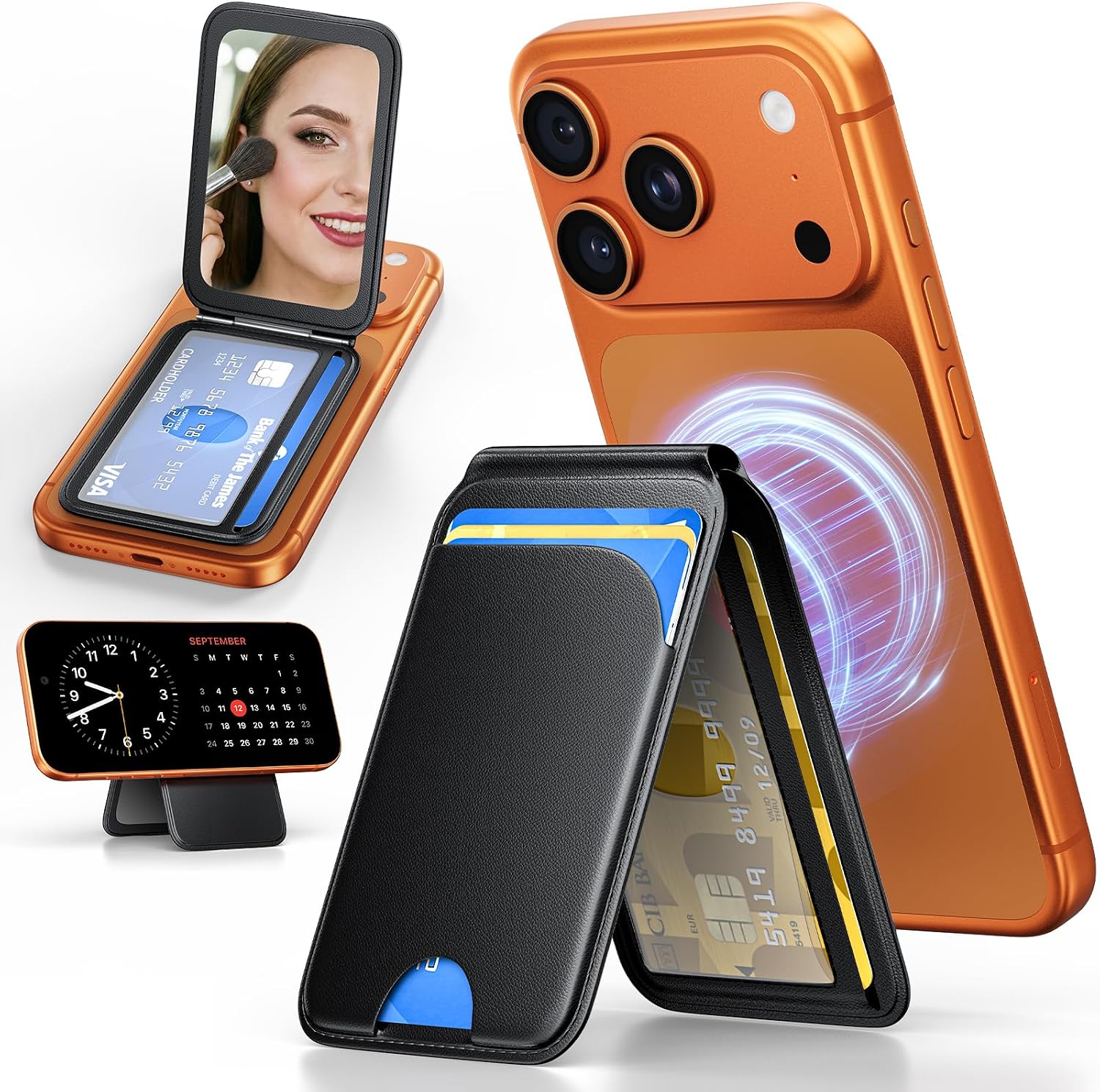 Thumbnail 6 de QYQBOON Mag-Safe Leather Wallet for iPhone 17