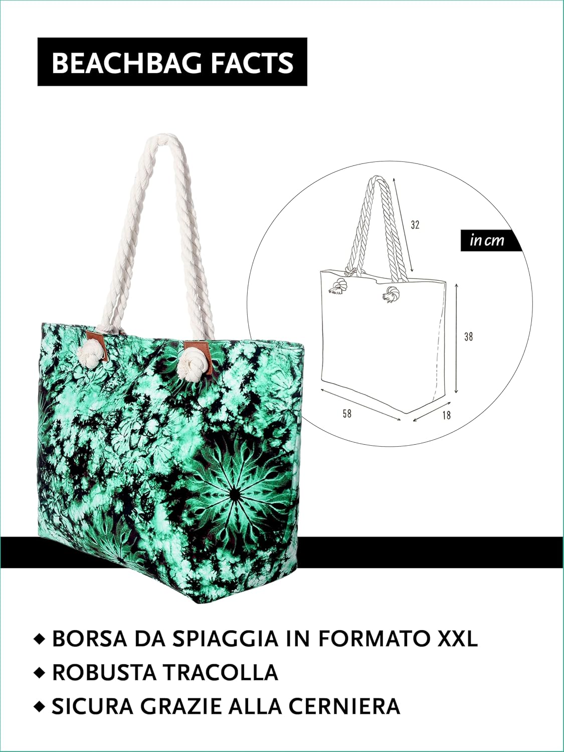 Thumbnail 1 de Borsa DonDon Grande da spiaggia 58 cm