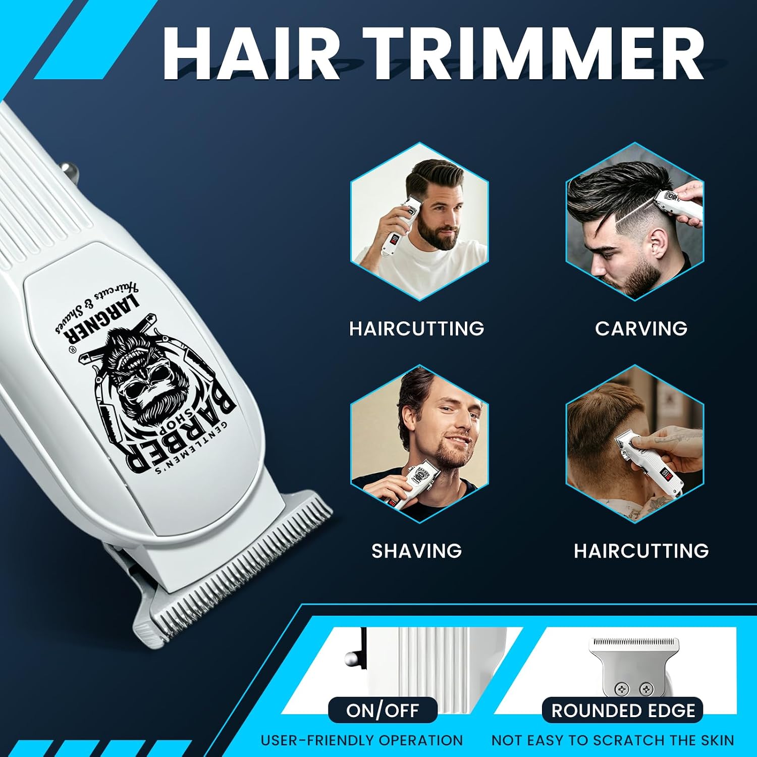Detalle de Hair Clippers for Men: 2-in-1 Professional Cordless Hair Trimmer Set with 6500RPM Motor