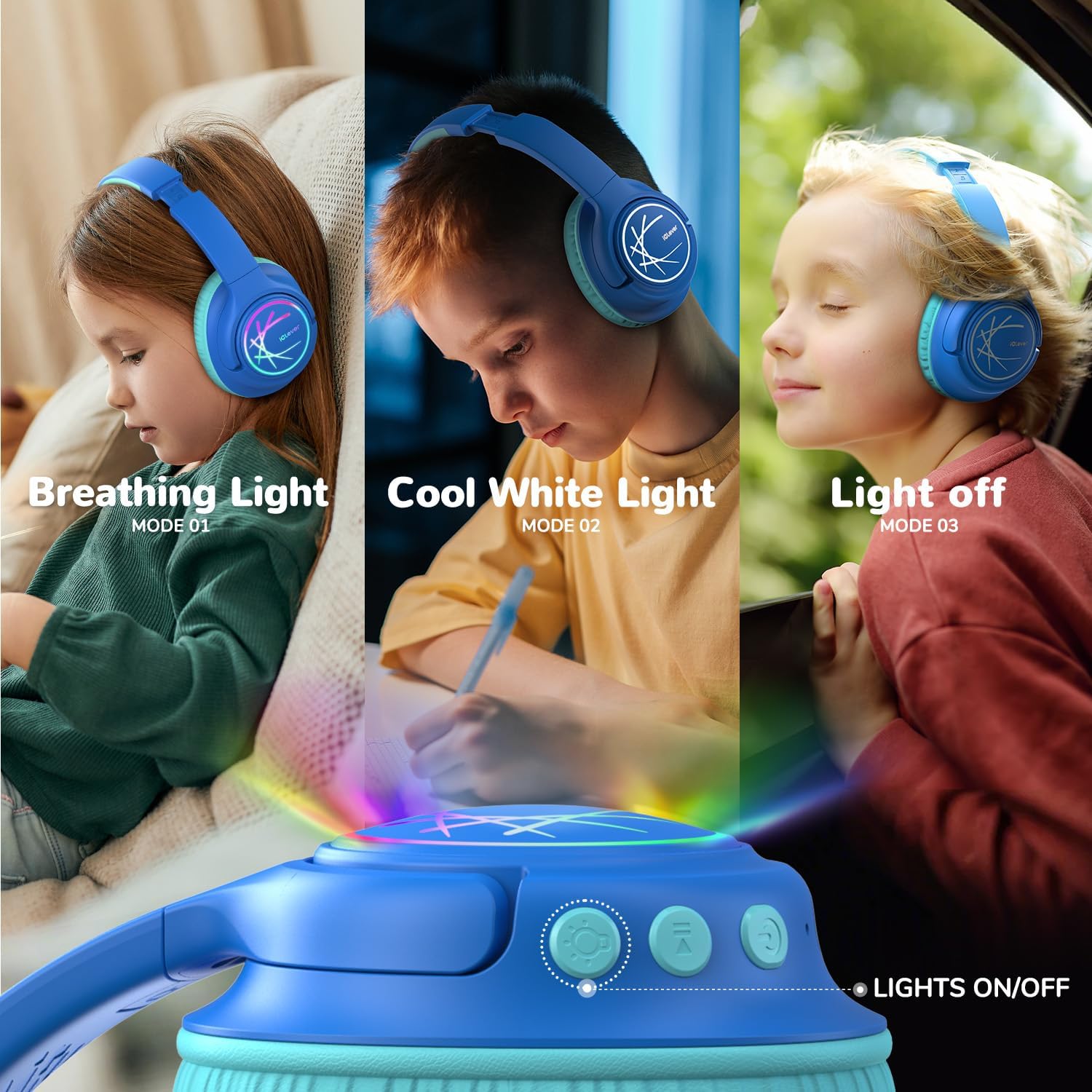 Detalle de iClever BTH18 Kids headphones 43H playtime