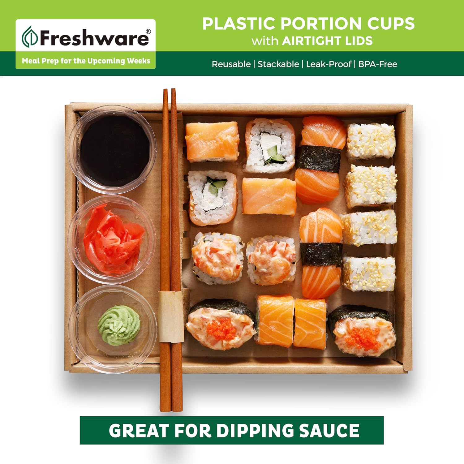 Detalle 2 de Freshware Plastic Portion Cups 2 oz 🧁