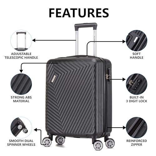 Detalle de FLYMAX 55x40x20 Ryanair Cabin Bag Suitcase – 40L Hard Shell Carry-On