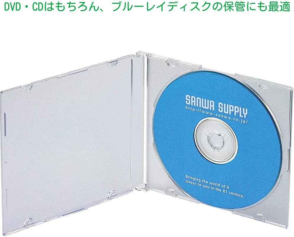 Detalle de サンワサプライ FCD-PU50C スリムCD/DVD/BDケース 50枚セット・厚さ約5mm・クリア