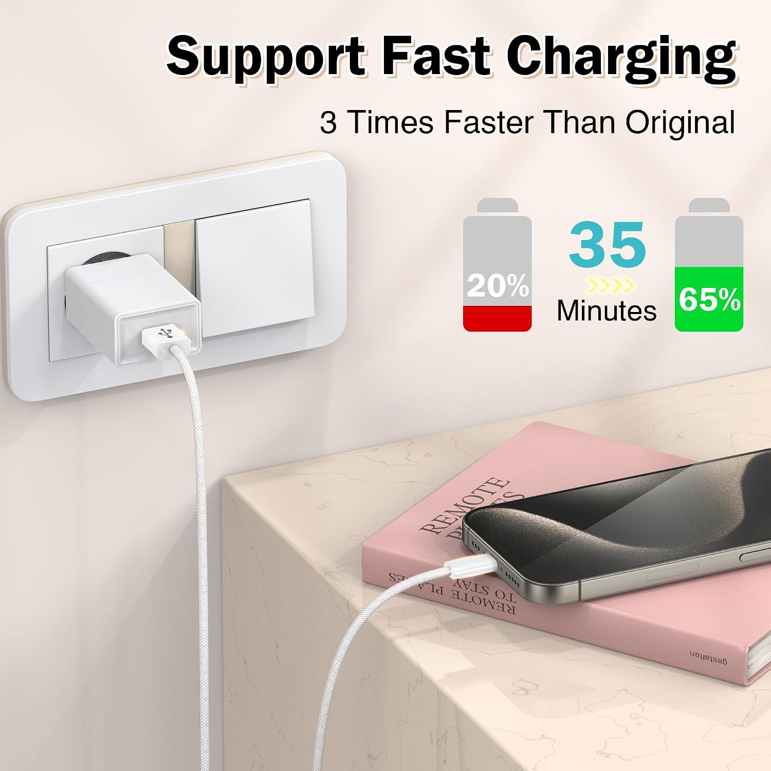 Detalle 2 de Samsung USB C Kabel 2er Set mit 2 m Ladekabel 3.1A