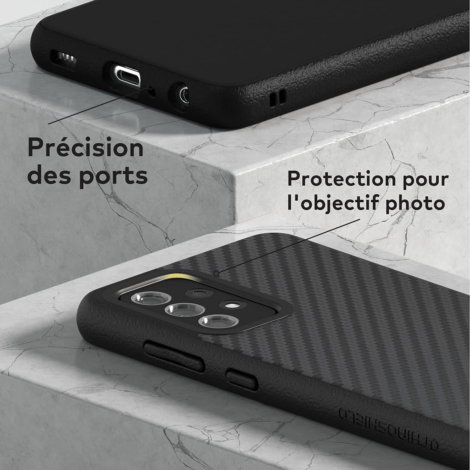 Thumbnail 4 de RhinoShield SolidSuit pour Samsung Galaxy A52 – coque fine en fibre de carbone, protection anti-chocs