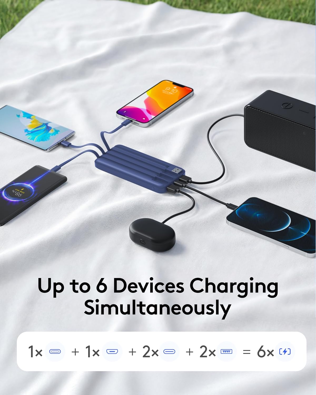 Thumbnail 5 de Orfeika K14E 10,000mAh Power Bank with Four Built-In Cables and LED Display