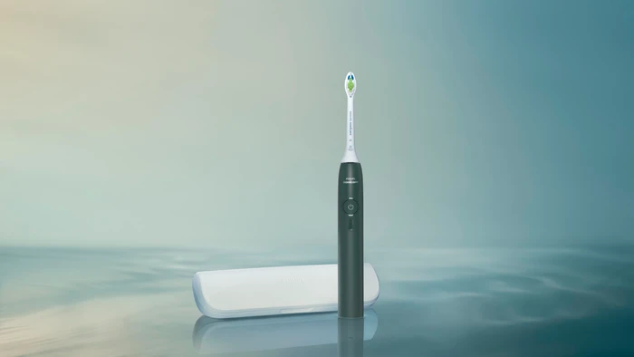 Detalle de Philips Sonicare 3100 Series HX4033/26 Waldgrün – kompakte Mundpflege mit Drucksensor