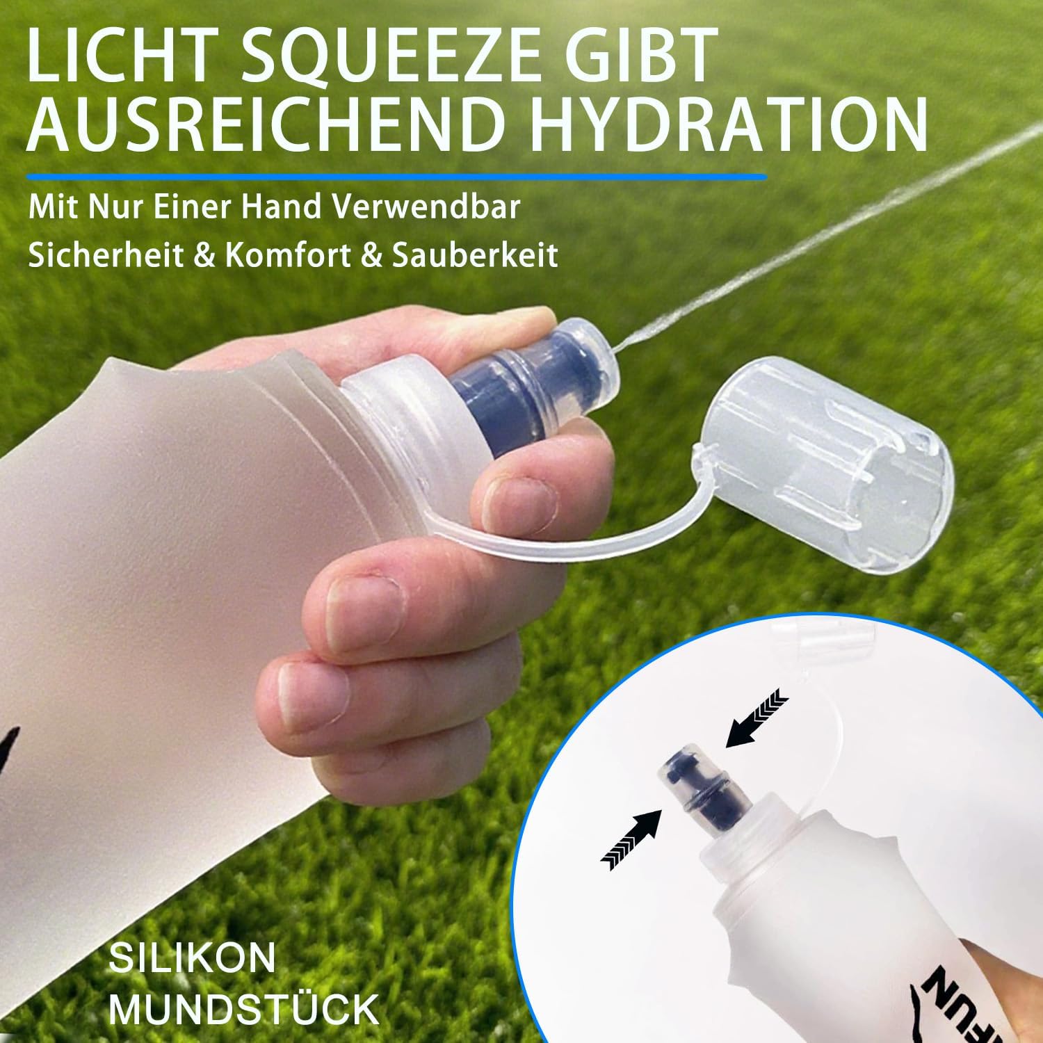 Thumbnail 3 de DNFUN Laufweste mit verstellbaren Gurten und 1,5‑L-Trinkflasche für Running & Outdoor-Sport