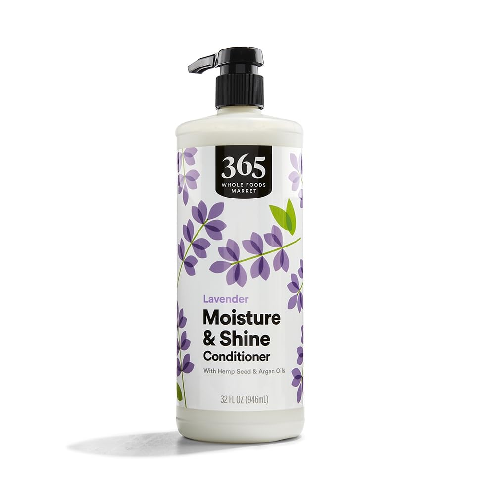 Detalle de 365 by Whole Foods Market Moisture & Shine Conditioner with Hemp Seed & Argan Oil, Lavender Scent, 32 Fl Oz