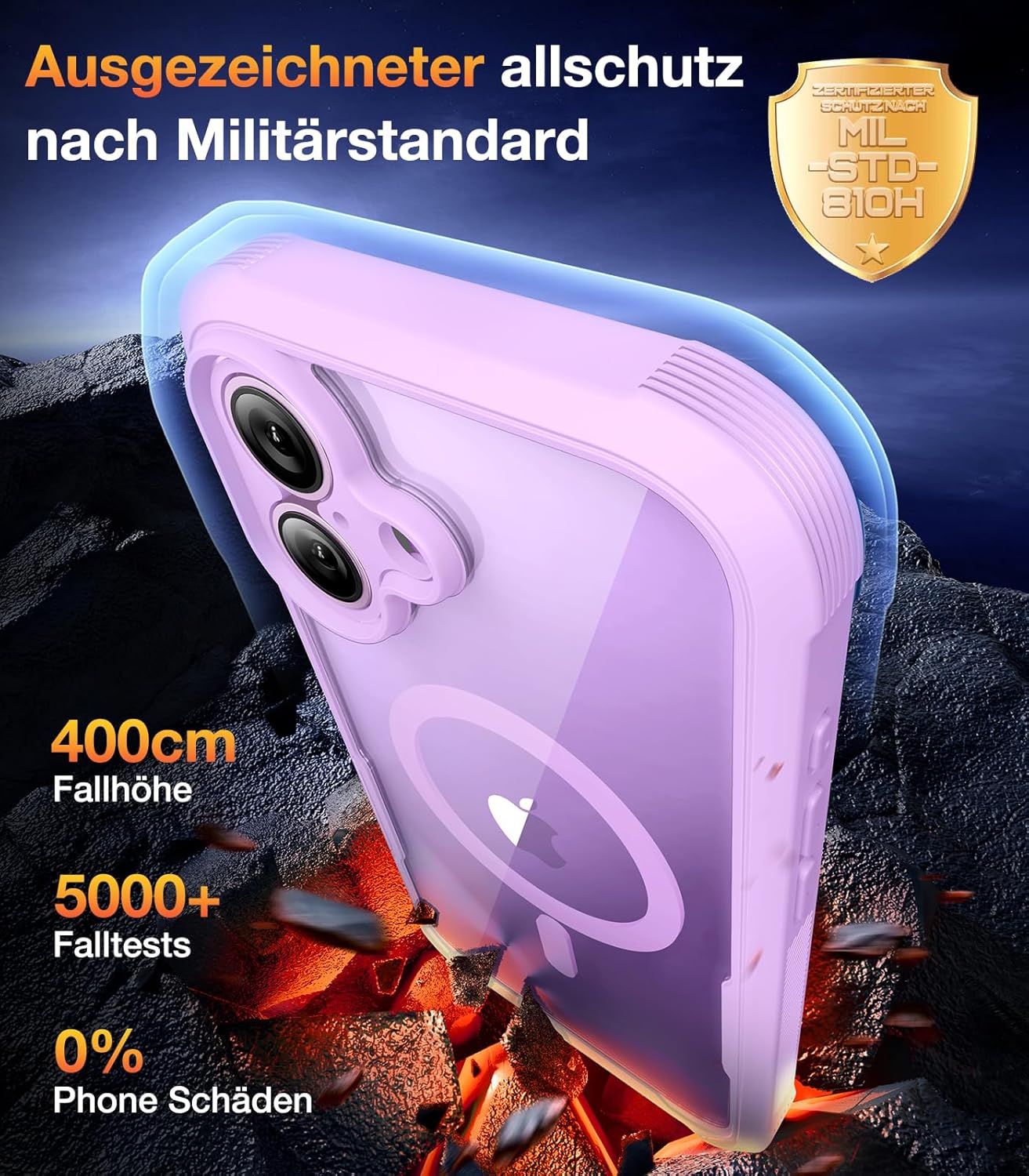 Thumbnail 2 de Diaclara iPhone 17 Hülle mit MagSafe – 360° Militärschutz inkl. Displayschutzfolie, Violett