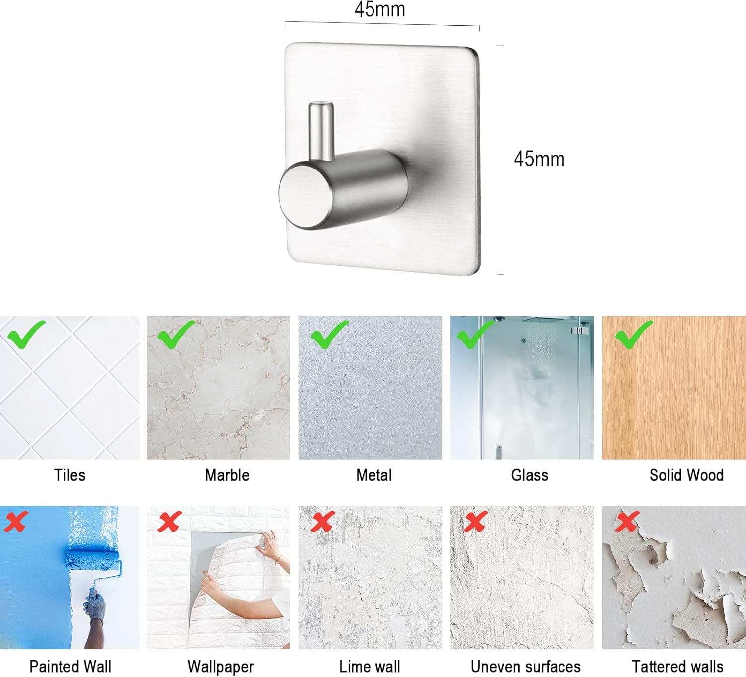 Thumbnail 3 de BillyBath Ganci Adesivi Bagno Cucina 4 pezzi