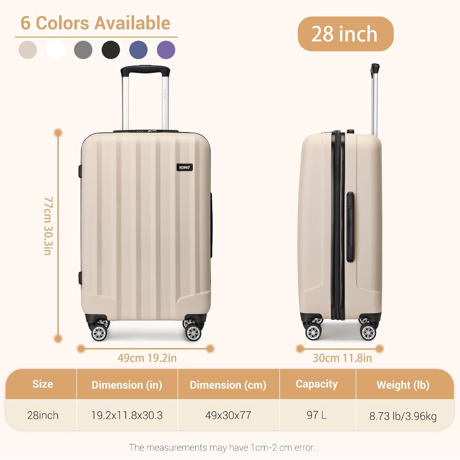 Detalle 2 de Kono ABS+PC 24in Lightweight Trolley Case