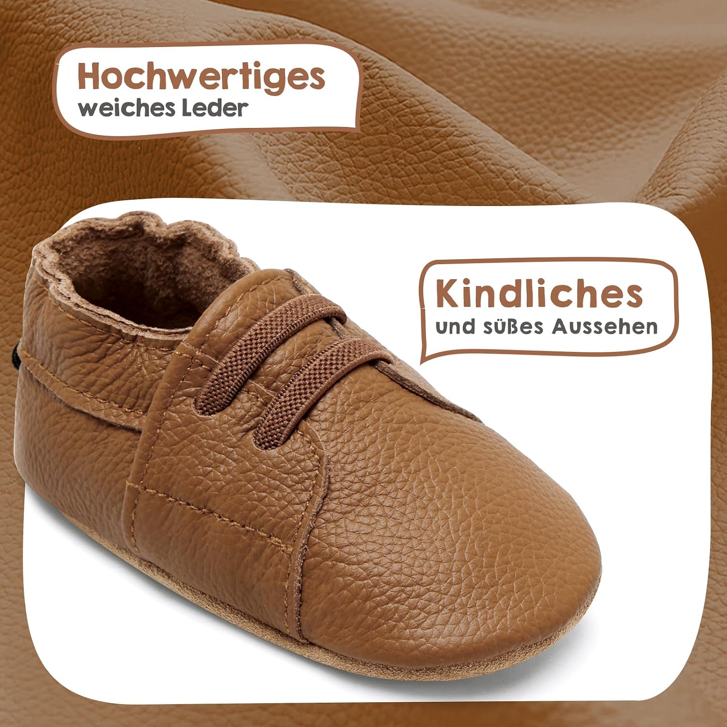 Thumbnail 2 de IceUnicorn Krabbelschuhe Baby – Weiches Leder, elastischer Knöchelriemen, perfekte Begleiter für Krabbel- und Lauflernzeiten