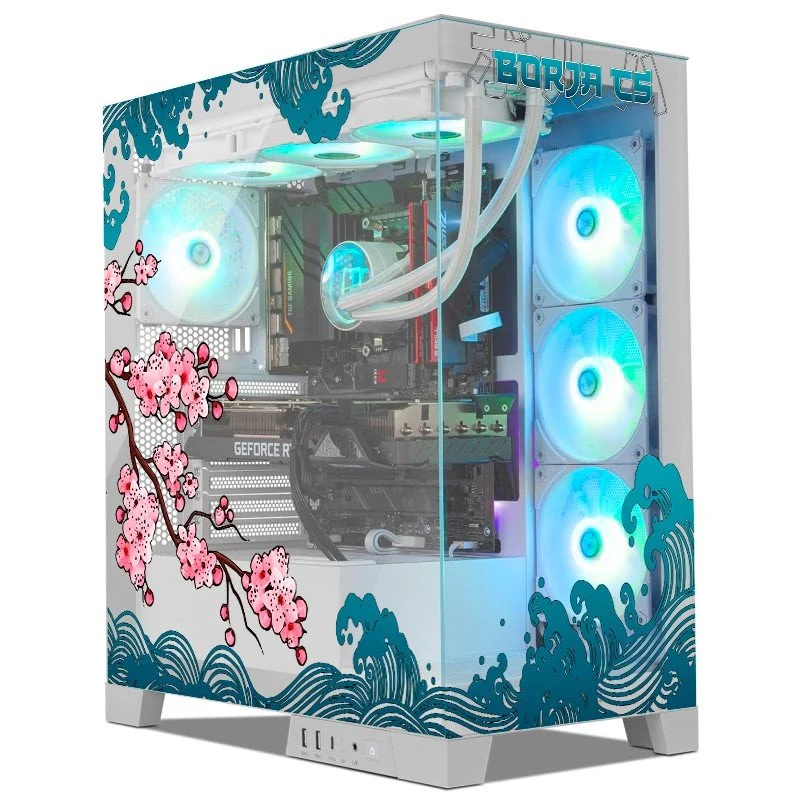 Detalle 2 de Nox Hummer Glock ARGB Semitorre ATX con Cristal Templado (Blanca) – Versatilidad y presencia para setups XXL