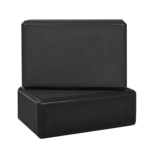 Detalle de T-LOVENDO.ES Bloques de Yoga (2 Unidades) de Espuma EVA Antideslizantes – 15x23x7,5 cm en Negro