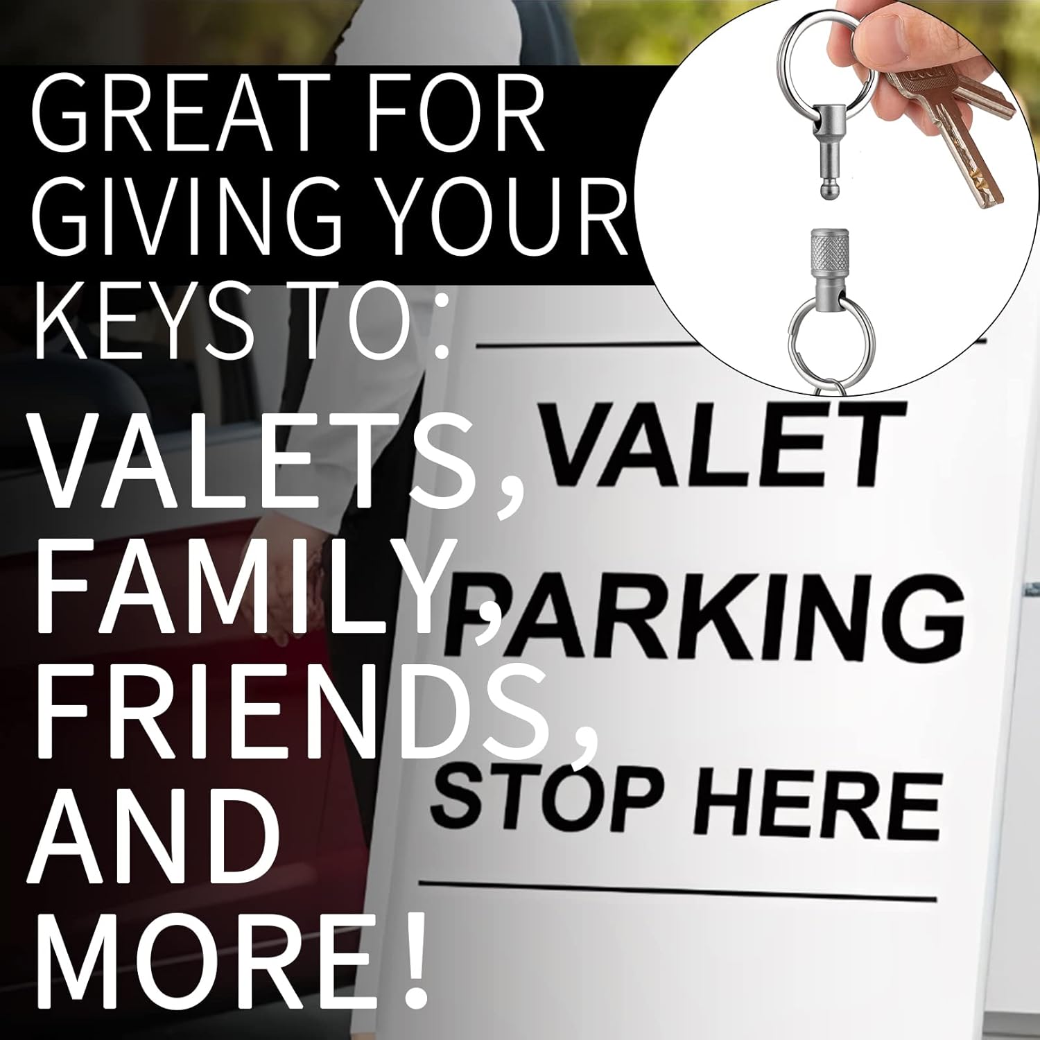 Thumbnail 1 de FEGVE Titanium Quick Release Swivel Keychain: Detachable, Heavy-Duty Titanium Key Holder