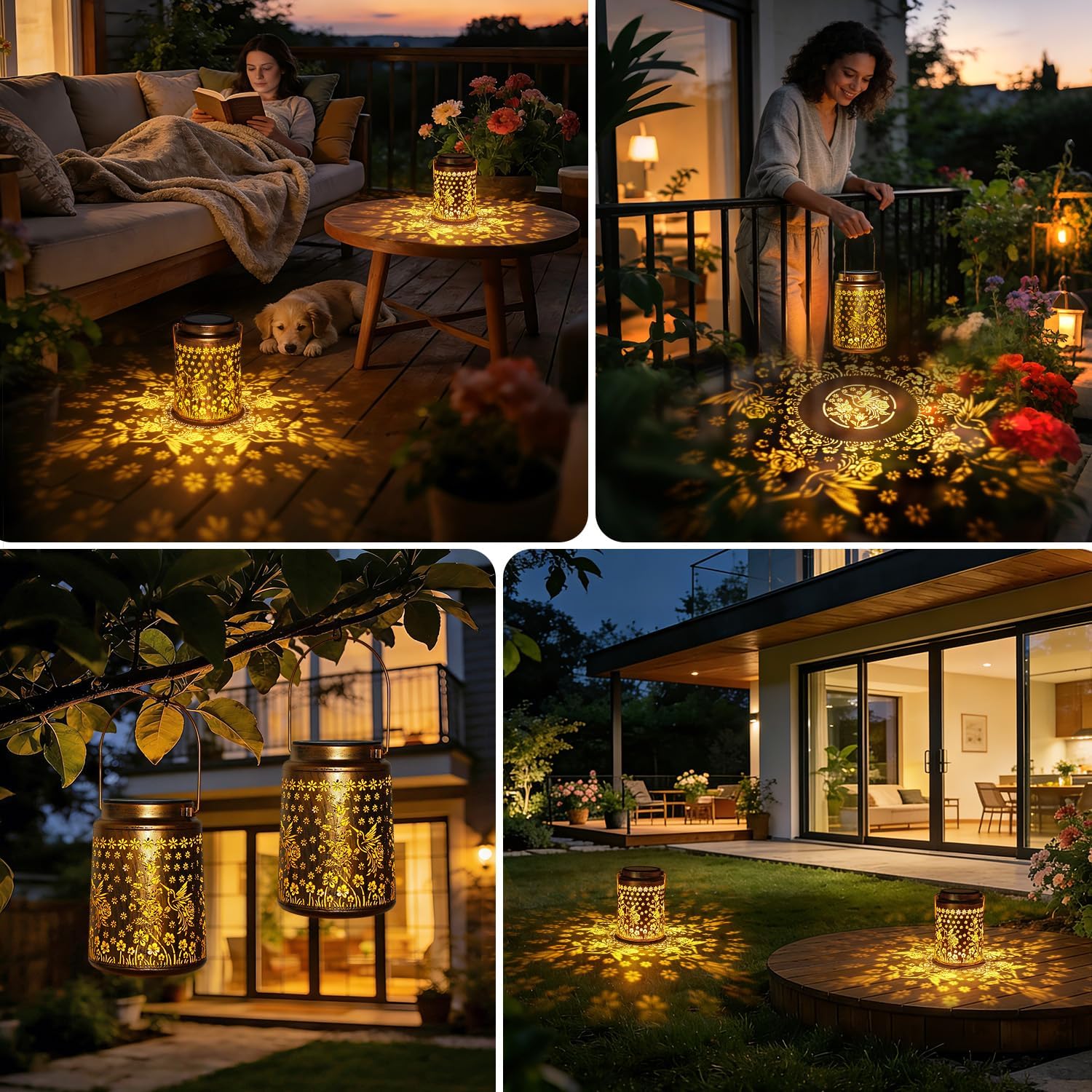 Thumbnail 2 de 2 Pack Solar Lanterns for Outside
