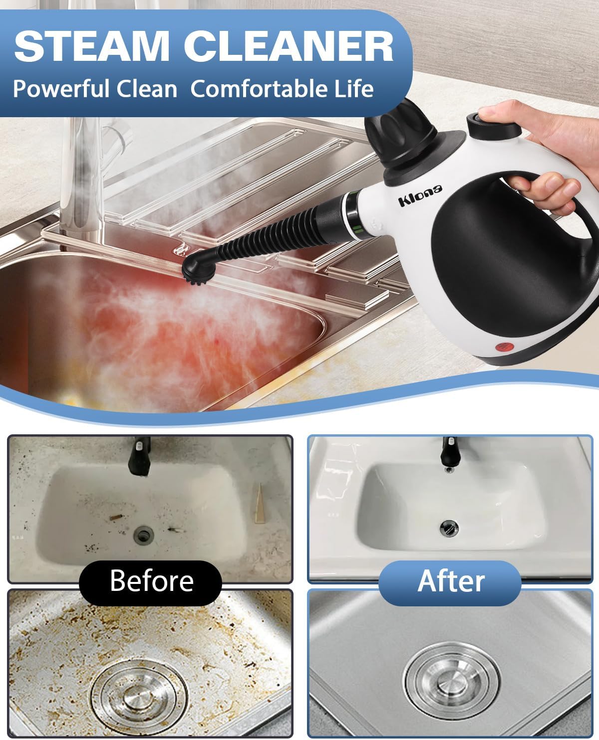Thumbnail 6 de KLONA Steam Cleaner: Multi-Purpose Handheld Steam Cleaning Solution