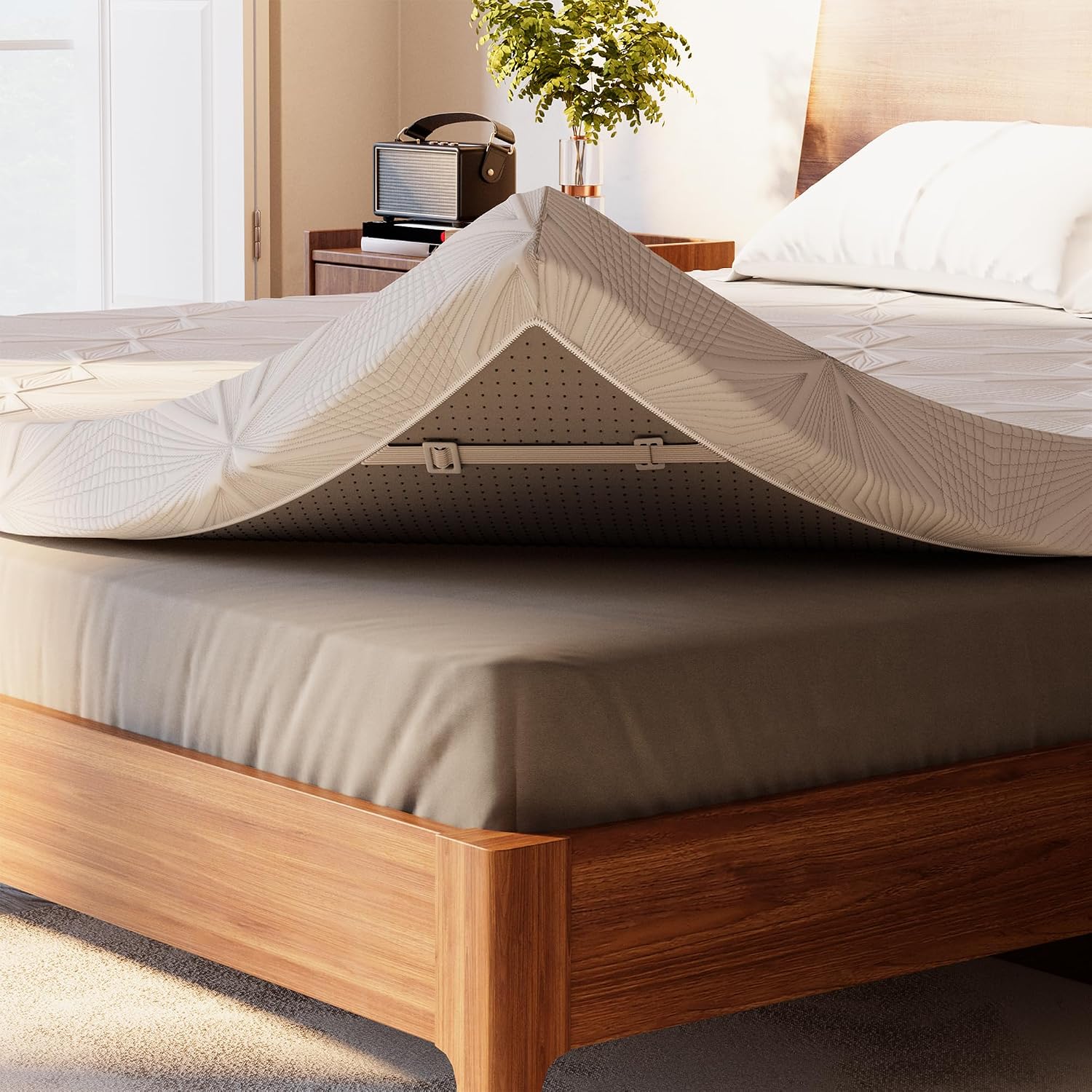 Detalle de Ballad Gel Memory Foam Mattress Topper, 3 Inch