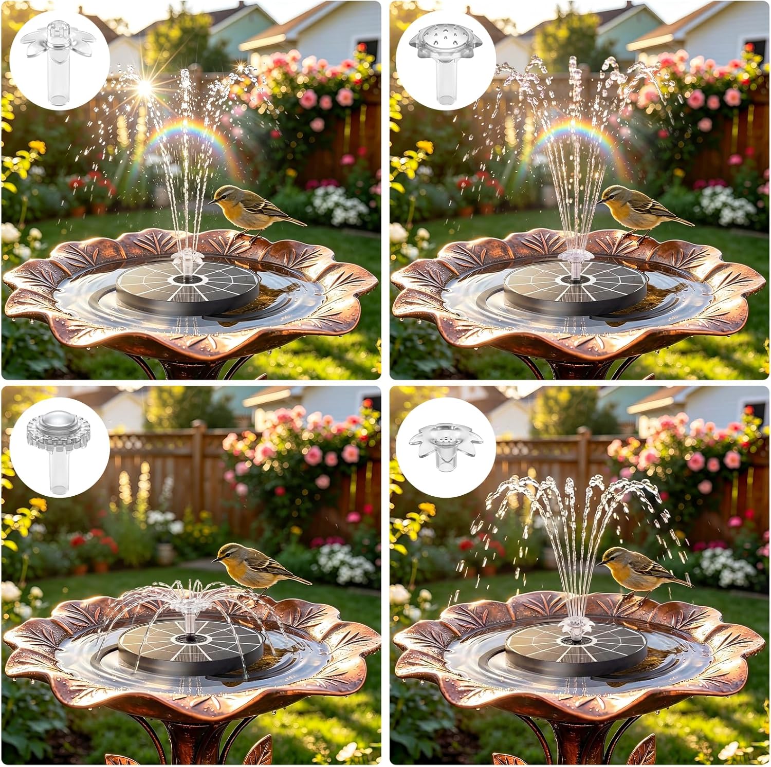 Detalle 1 de AISITIN Solar Springbrunnen 3,7 W für Außen