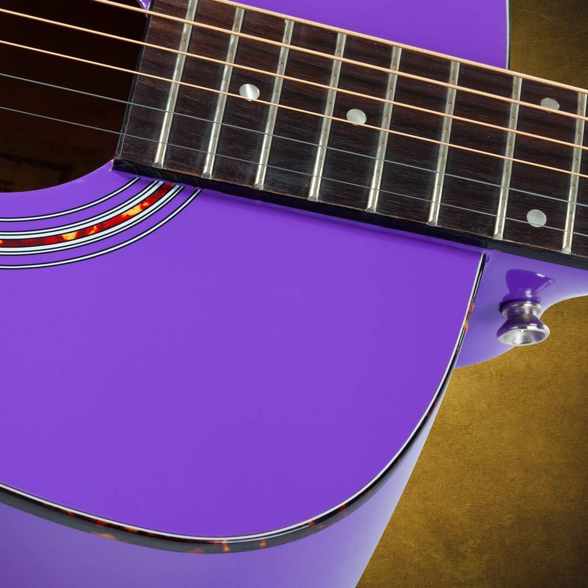Detalle de Hola! Music 36" 3/4 Acoustic Guitar, Solid Spruce Top, Purple