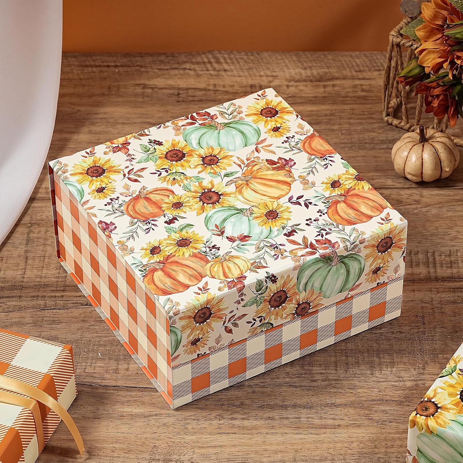 Detalle de RUSPEPA Fall Gift Box, 8 x 8 x 4 Inches