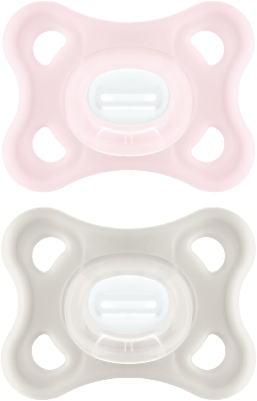 Detalle de MAM Sucette Comfort Rose/Beige – Lot de 2 tétines pour Bébé 2–12 mois